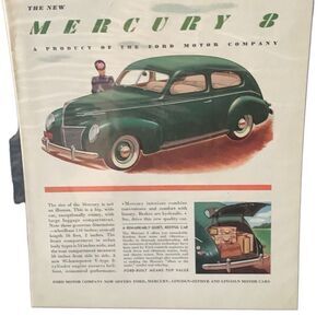 Vintage 1939 Mercury 8 Product of the Ford Motor Company Ad Advertisement